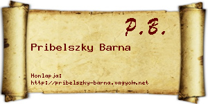 Pribelszky Barna névjegykártya